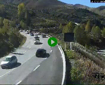 Webcam au carrefour de la croisade, à la jonction entre la N22 et la N320, avant le poste de douane franco-andorrane. Webcam à 1790 mètres d'altitude