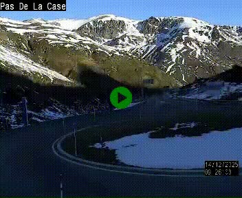 Webcam sur la N22 au niveau du poste frontière entre la France et Andorre à proximité de Pas de la Case à plus de 2000 mètres d'altitude
