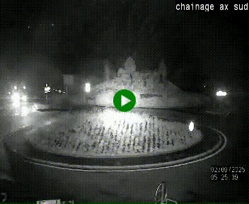 Webcam au nord d'Ax-les-Thermes au niveau de l'aire de chaînage de la N20. Vue orientée vers les Pyrénées, en direction de Pas de la Case
