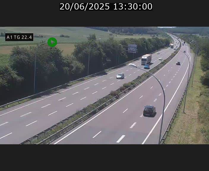 Traffic live webcam Luxembourg Flaxweiler - A1 direction Luxembourg - BK 22.4
