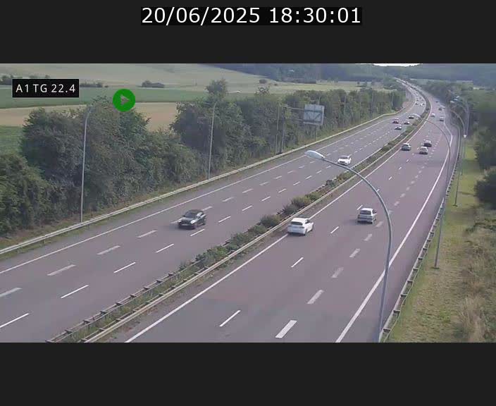Traffic live webcam Luxembourg Flaxweiler - A1 direction Luxembourg - BK 22.4