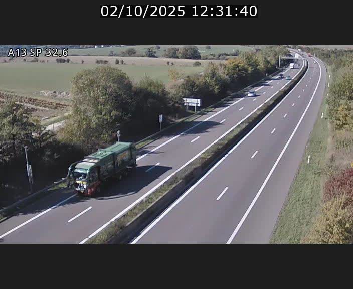 Webcam info trafic A13 à hauteur de Mondorf-les-bains. Vue orientée vers Altwies
