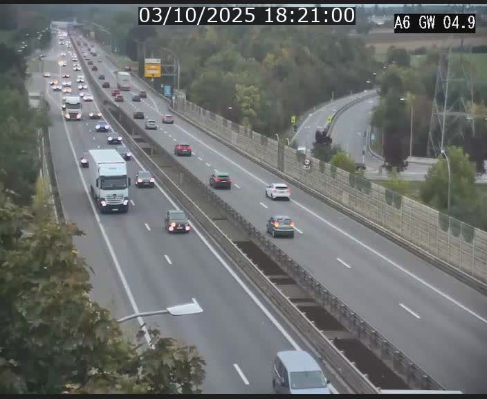 Traffic live webcam Luxembourg Croix de Cessange - A6 - BK 4.9 - direction Belgique
