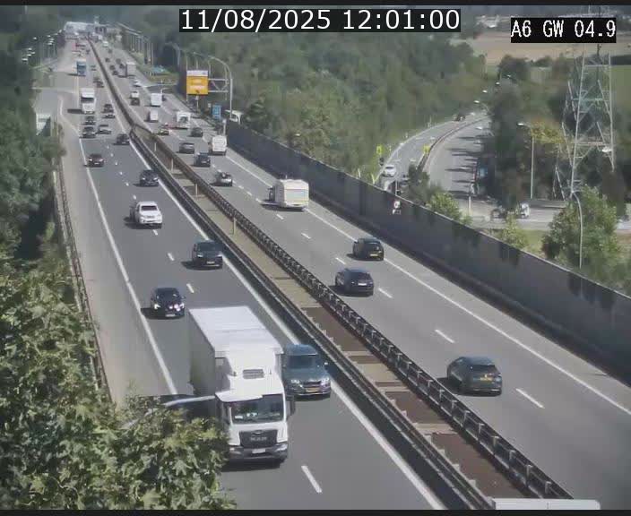 Traffic live webcam Luxembourg Croix de Cessange - A6 - BK 4.9 - direction Belgique