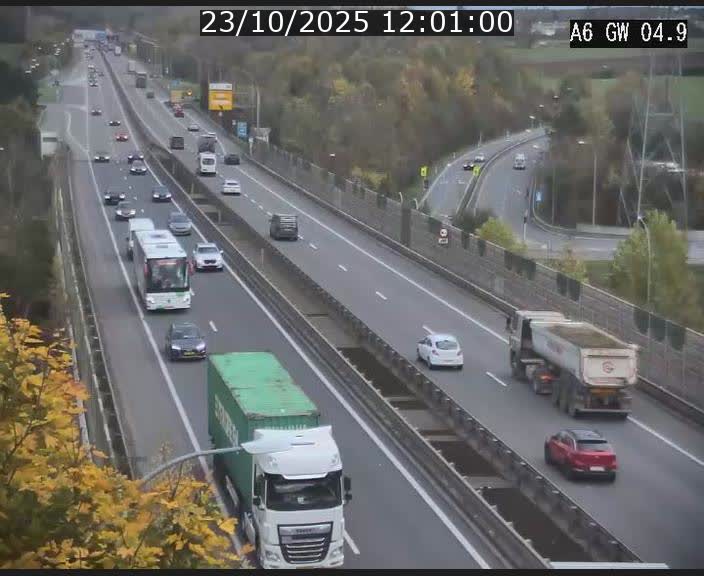Traffic live webcam Luxembourg Croix de Cessange - A6 - BK 4.9 - direction Belgique