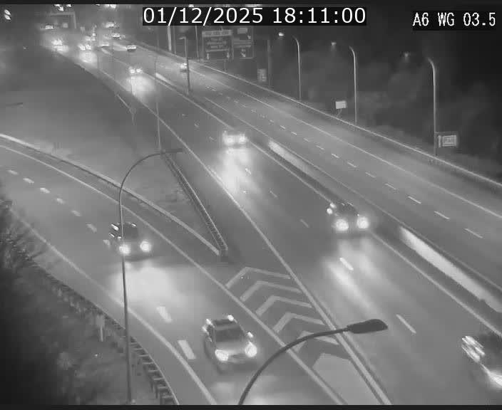 Traffic live webcam Luxembourg - Croix de Cessange - A6 - BK 3.5 - direction France/Allemagne