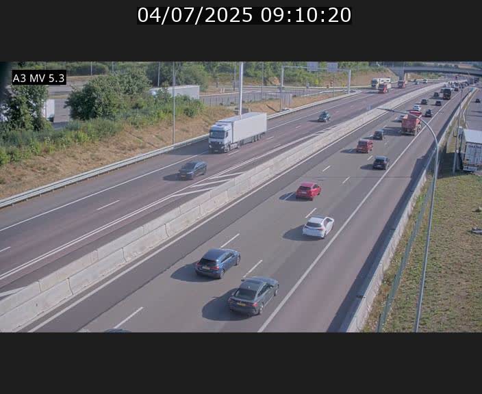 Webcam à l'Aire de Berchem au Luxembourg sur l'A3. Vue orientée vers la France