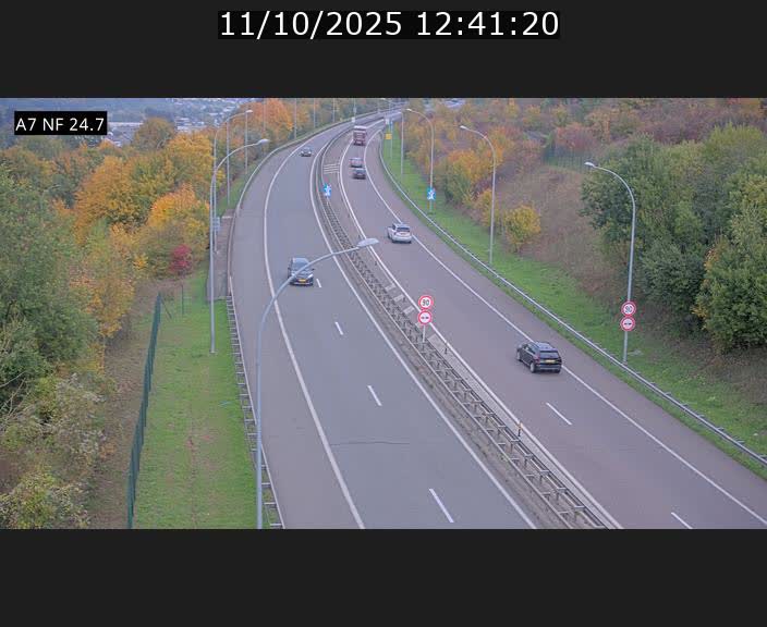 Caméra trafic Luxembourg - A7, Schieren direction Mersch