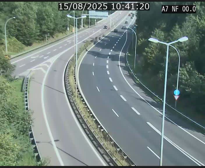Caméra autoroute Luxembourg A7 - Echangeur A1/A7 Grünewald direction Tunnel Stafelter