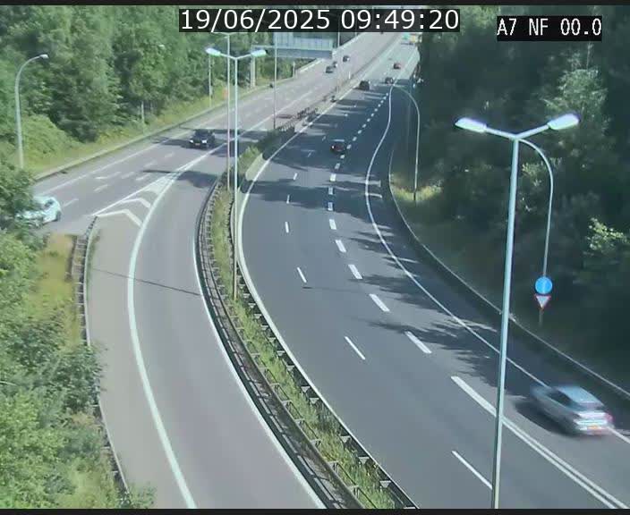 Caméra autoroute Luxembourg A7 - Echangeur A1/A7 Grünewald direction Tunnel Stafelter