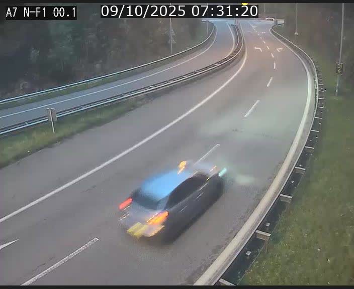 Webcam autoroute Luxembourg A7 située dans la sortie 1 Waldhof, vers la N11, avant le Tunnel Stafelter