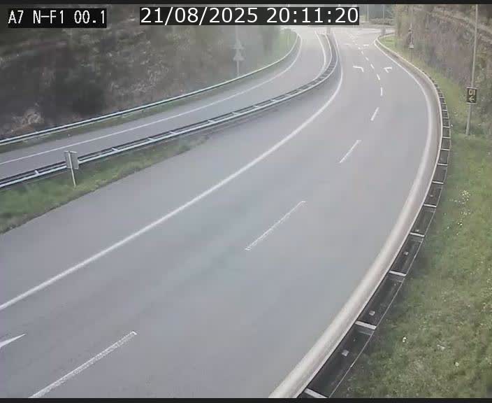 Webcam autoroute Luxembourg A7 située dans la sortie 1 Waldhof, vers la N11, avant le Tunnel Stafelter