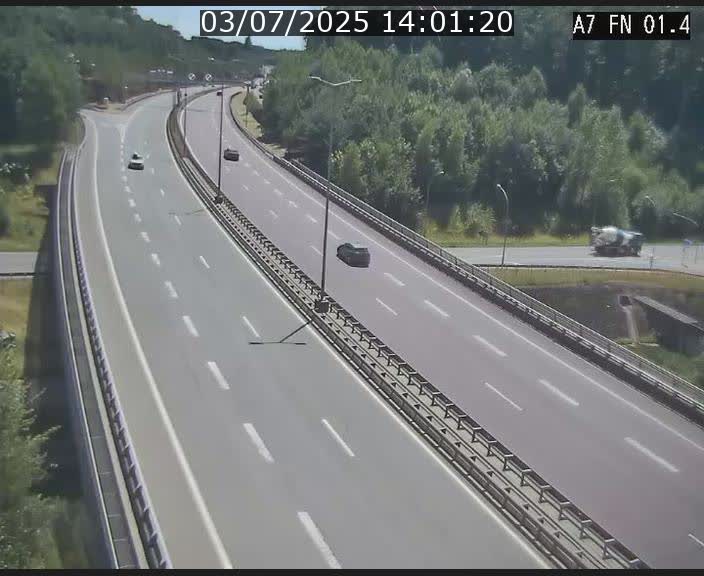 Caméra autoroute Luxembourg A7 - Tunnel Stafelter - direction Echangeur Grünewald