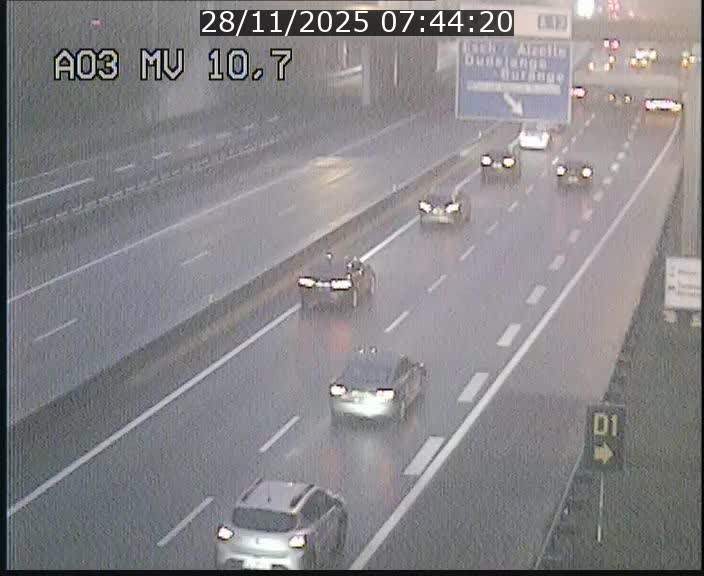 Traffic live webcam Luxembourg Croix de Bettembourg - A3 - BK 10.7 - direction France