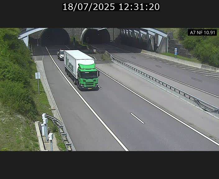 Caméra trafic Luxembourg - A7, Tunnel Gousselerbierg, entrée sud, direction Mersch