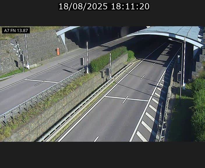 Caméra trafic Luxembourg - A7, Tunnel Gousselerbierg, entrée nord, direction Lorentzweiler