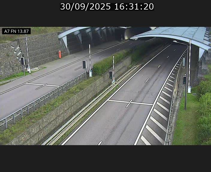 Caméra trafic Luxembourg - A7, Tunnel Gousselerbierg, entrée nord, direction Lorentzweiler