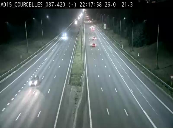 Webcam autoroute Belgique - Viesville - E42 direction Mons - BK 84.35