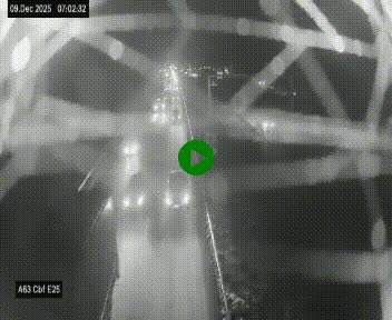 Webcam autoroute A63 en périphérie de Bordeaux au sud-est de la ville, en provenance du bassin d'Arcachon. Vue orientée vers Bordeaux