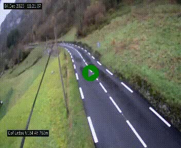 Webcam dans les Pyrénées Atlantique au niveau du col d'Urdos et du fort du Pourtalet sur la N134, en direction du Col et du tunnel du Somport, à 765 mètres d'altitude