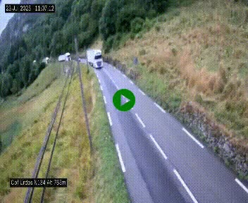 Webcam dans les Pyrénées Atlantique au niveau du col d'Urdos et du fort du Pourtalet sur la N134, en direction du Col et du tunnel du Somport, à 765 mètres d'altitude
