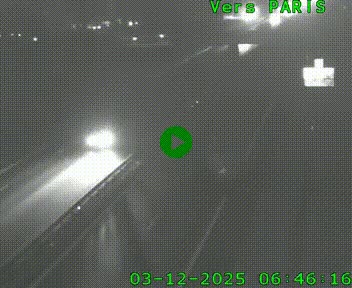 Caméra routière sur l'autoroute A20 au nord de Limoges, à la jonction avec la N520. Vue orientée vers Paris