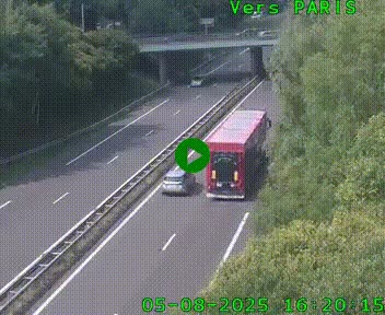 Caméra routière sur l'autoroute A20 au nord de Limoges, à la jonction avec la N520. Vue orientée vers Paris