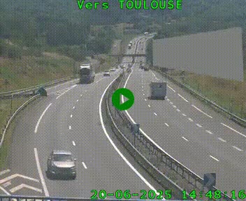 Caméra routière sur l'autoroute A20 à Noailles, en périphérie de Brive-la-Gaillarde. Vue orientée vers Toulouse
