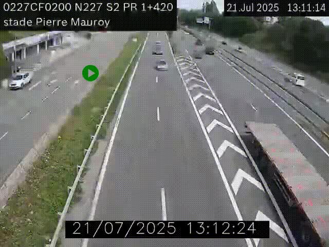 Webcam à hauteur du Stade Pierre Mauroy à Villeneuve d'Ascq sur la N227. Vue orientée vers Mons-en-Baroeul