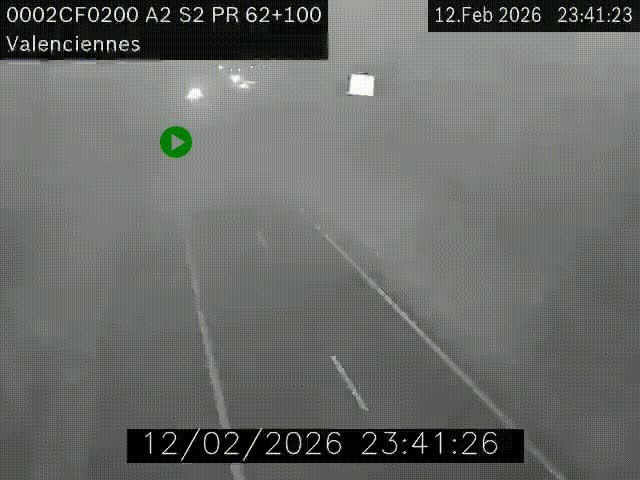 Webcam autoroute A2 à Valenciennes. Vue orientée vers Maubeuge et Mons (Belgique)