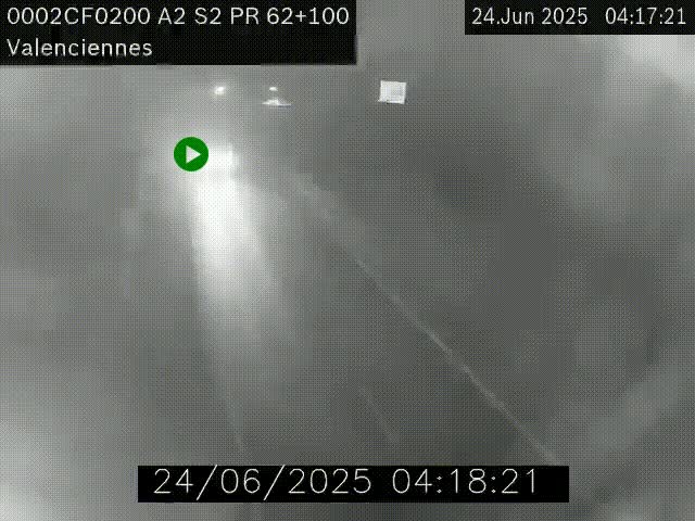 Webcam autoroute A2 à Valenciennes. Vue orientée vers Maubeuge et Mons (Belgique)