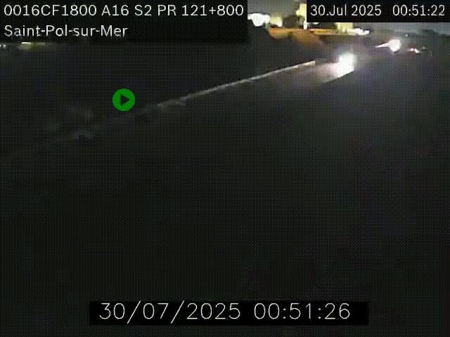 Webcam autoroute A16 à proximité de Dunkerque, à hauteur de la sortie Saint-Pol-sur-Mer. Vue orientée vers Calais