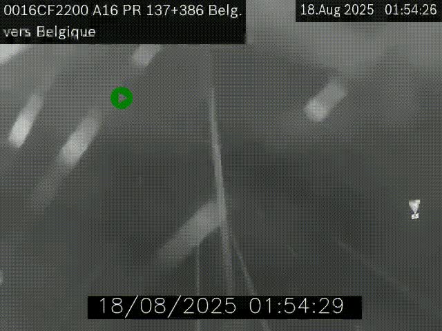 Webcam à la frontière franco-belge au niveau de Bray-Dunes/De-Panne sur l'autoroute A16. Vue orientée vers la Belgique