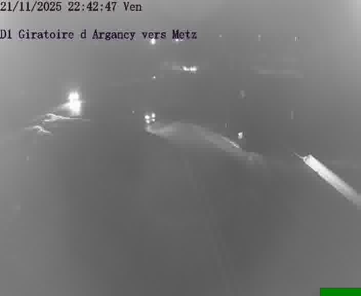 Webcam installée le long de D1 (France) à Argancy, pointée vers Metz, utile pour suivre précisément les conditions de trafic.