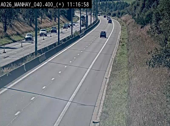 Webcam autoroute A26/E25 à hauteur de Manhay, avant la jonction avec la N651 en direction de Luxembourg - BK 40.4