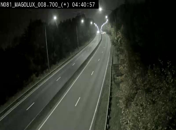 Webcam sur la N81 (E411) à hauteur de la jonction avec la N883. Vue orientée vers Longwy