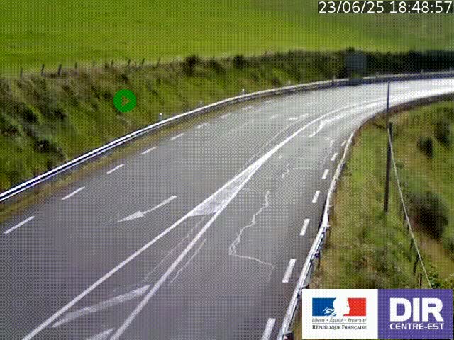 Webcam sur le col Pin Bouchain, vue orientée vers Roanne, en provenance de Lyon sur la nationale 7 (N7)