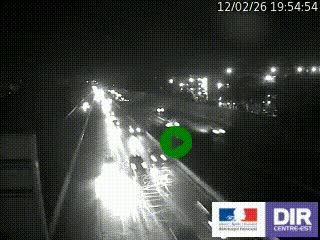 Webcam trafic au bout de l'A42, à la jonction avec le Boulevard Périphérique Nord de Lyon (D383) à Villeurbanne. Vue orientée vers Marseille