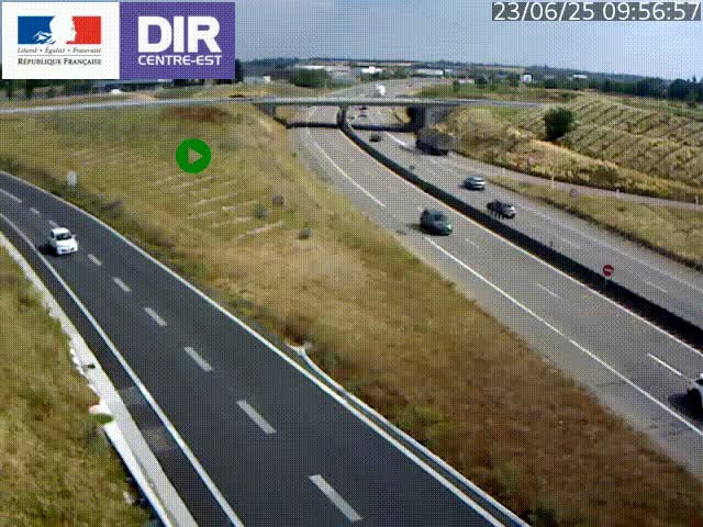 Webcam sur le contournement de Valence, sur la Nationale 7, caméra orientée vers Lyon