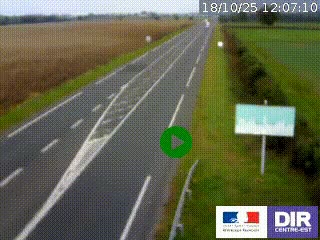 Webcam routière sur la RN7 à hauteur de Toulon-sur-Allier, entre Moulins et Vichy