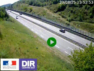 Webcam au niveau du col de Bois Clair à hauteur de Cluny sur la N79. Vue orientée vers Mâcon
