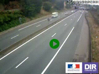 Caméra autoroutière sur l'A47 à hauteur de Givors, a proximité de Lyon. La webcam est orientée vers Lyon
