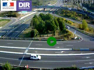 Webcam traffic à Grenoble-sud sur l'autoroute A480. Vue orientée vers l'entrée et la sortie de Grenoble