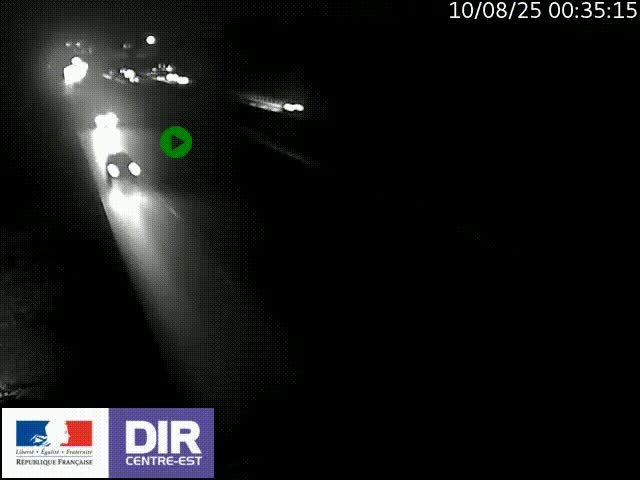 Caméra trafic à la jonction entre l'A46 (Rocade-est de Lyon) et l'A42 à hauteur de Vault-en-Velin en direction de Marseille
