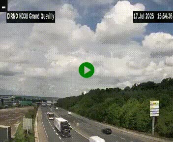 Webcam routière sur N338 à hauteur de Grand-Quevilly en périphérie de Rouen. Vue orientée vers Rouen
