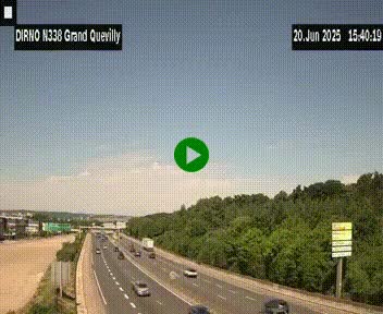Webcam routière sur N338 à hauteur de Grand-Quevilly en périphérie de Rouen. Vue orientée vers Rouen
