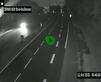 Webcam routière à hauteur de Bois-Guillaume en périphérie de Rouen. Vue orientée vers Rouen