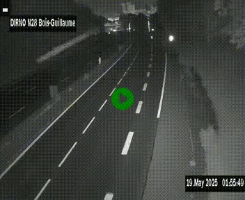 Webcam routière à hauteur de Bois-Guillaume en périphérie de Rouen. Vue orientée vers Rouen