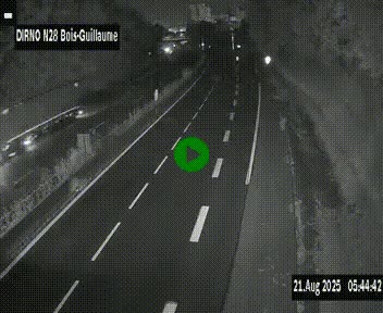 Webcam routière à hauteur de Bois-Guillaume en périphérie de Rouen. Vue orientée vers Rouen