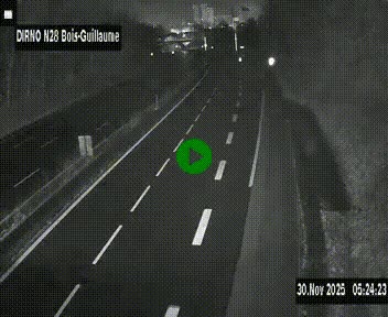 Webcam routière à hauteur de Bois-Guillaume en périphérie de Rouen. Vue orientée vers Rouen